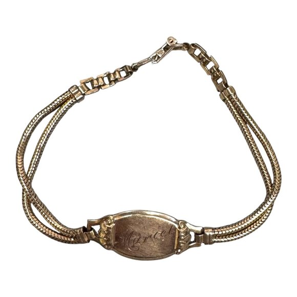 Vintage Forstner 1/20 12kt GF Personalized Id Bracelet Mariel Antique Keepsake - Picture 9 of 11